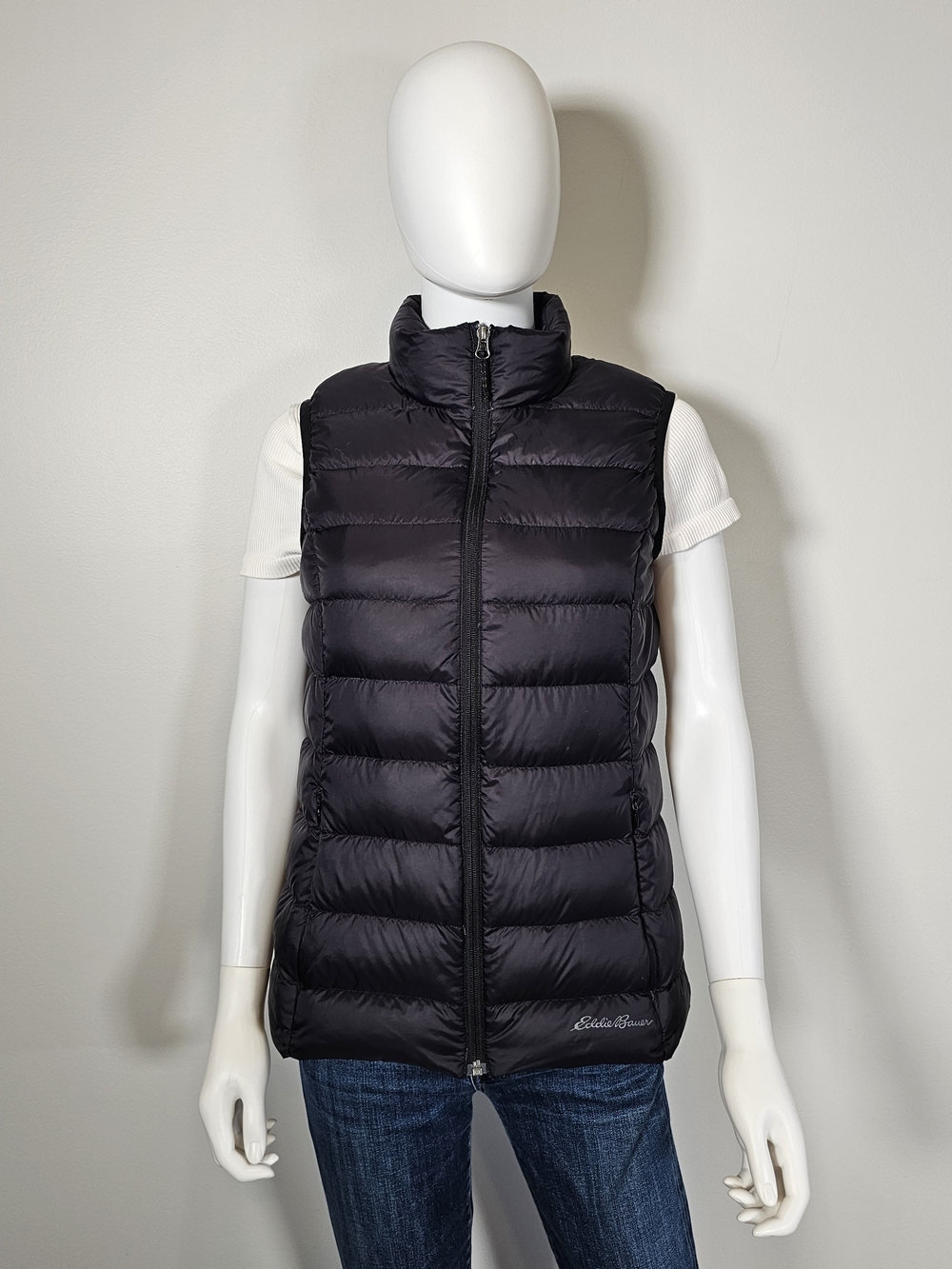 Eddie Bauer Black Down Vest EB650 Sz M